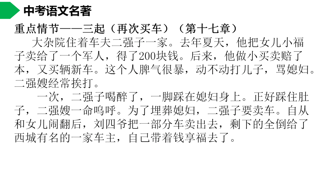 骆驼祥子思维导图，深入理解老舍笔下的社会现实与人性挣扎（初中高清电子版）