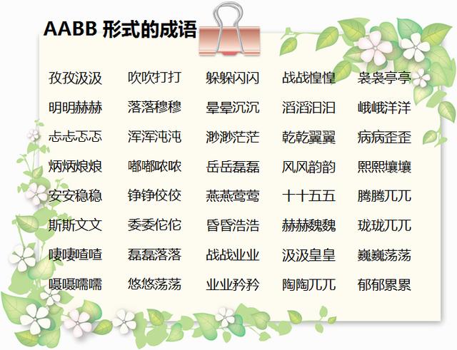 四字词语的魅力，探索aabc式的百种表达风采